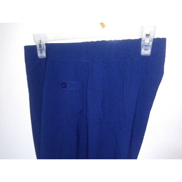 Susan Graver Women's Pants Partial Elastic Sz L/XL Zip Front Straight Leg Blue - Picture 4 of 6
